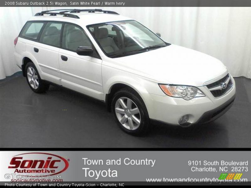 Satin White Pearl / Warm Ivory 2008 Subaru Outback 2.5i Wagon