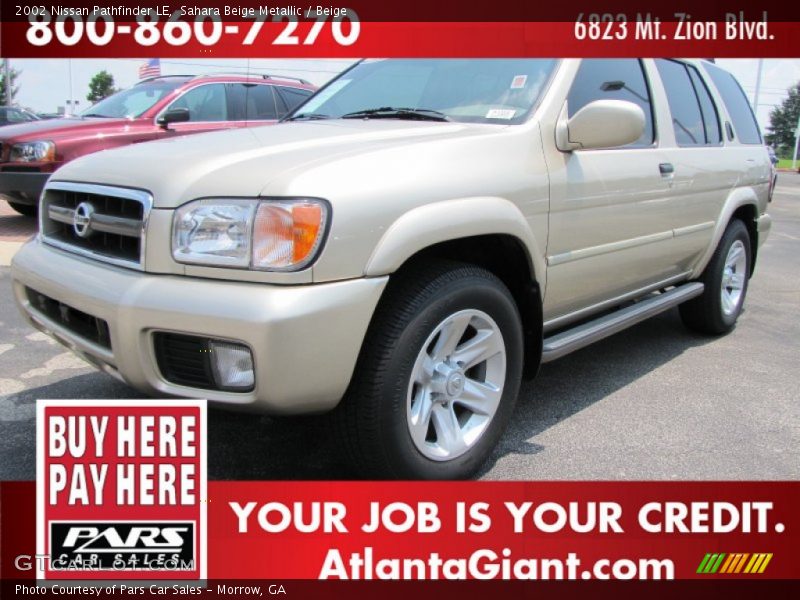 Sahara Beige Metallic / Beige 2002 Nissan Pathfinder LE