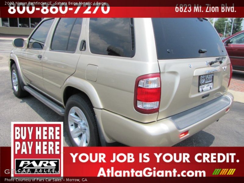 Sahara Beige Metallic / Beige 2002 Nissan Pathfinder LE