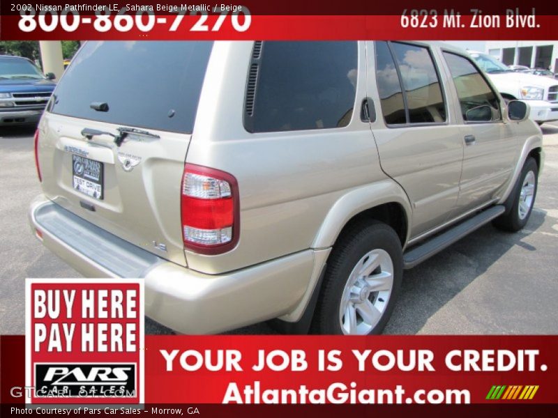 Sahara Beige Metallic / Beige 2002 Nissan Pathfinder LE