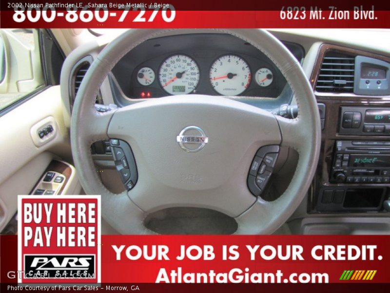 Sahara Beige Metallic / Beige 2002 Nissan Pathfinder LE