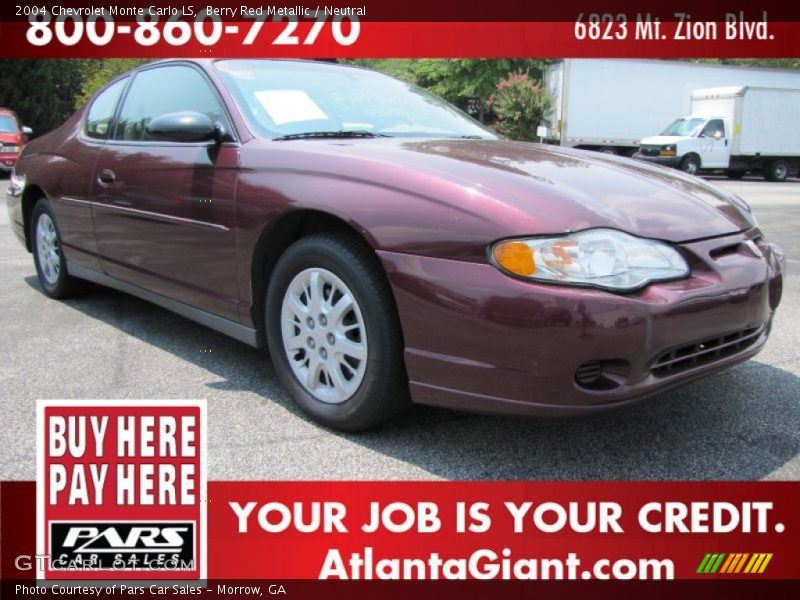 Berry Red Metallic / Neutral 2004 Chevrolet Monte Carlo LS