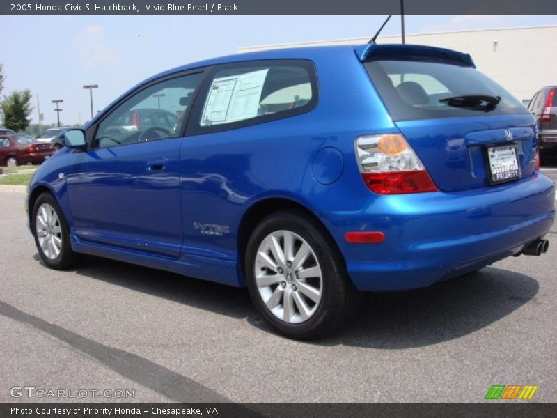 Vivid Blue Pearl / Black 2005 Honda Civic Si Hatchback