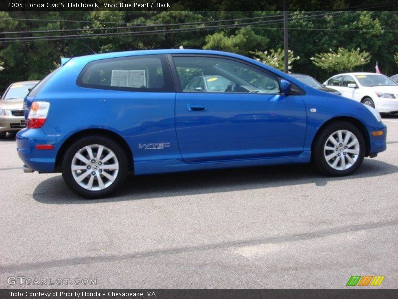 Vivid Blue Pearl / Black 2005 Honda Civic Si Hatchback