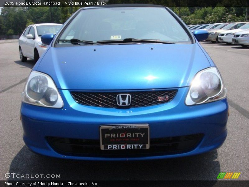 Vivid Blue Pearl / Black 2005 Honda Civic Si Hatchback