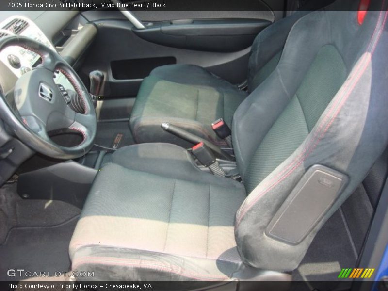 Vivid Blue Pearl / Black 2005 Honda Civic Si Hatchback