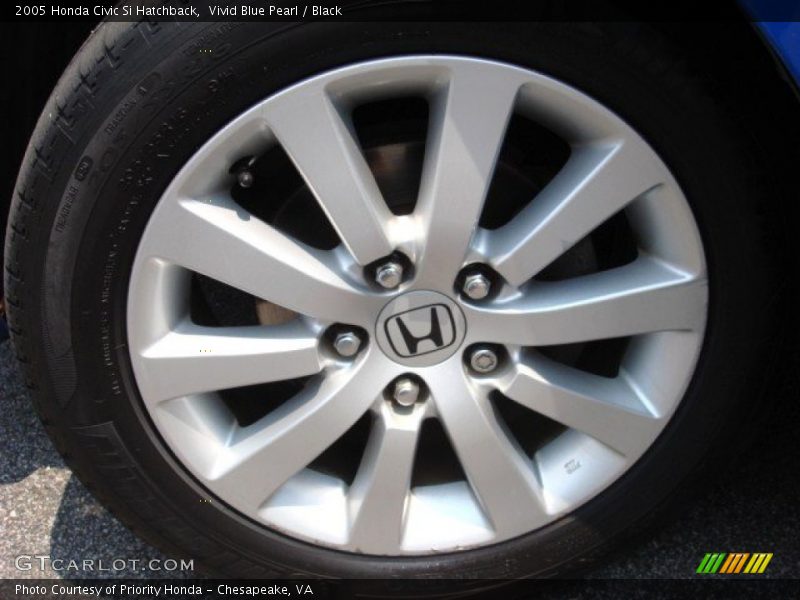 Vivid Blue Pearl / Black 2005 Honda Civic Si Hatchback