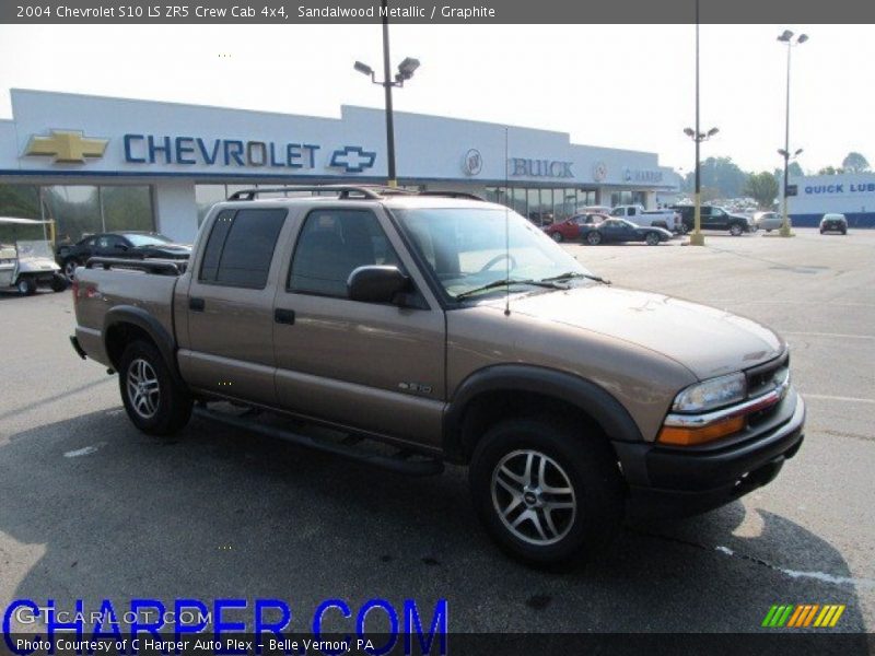 Sandalwood Metallic / Graphite 2004 Chevrolet S10 LS ZR5 Crew Cab 4x4