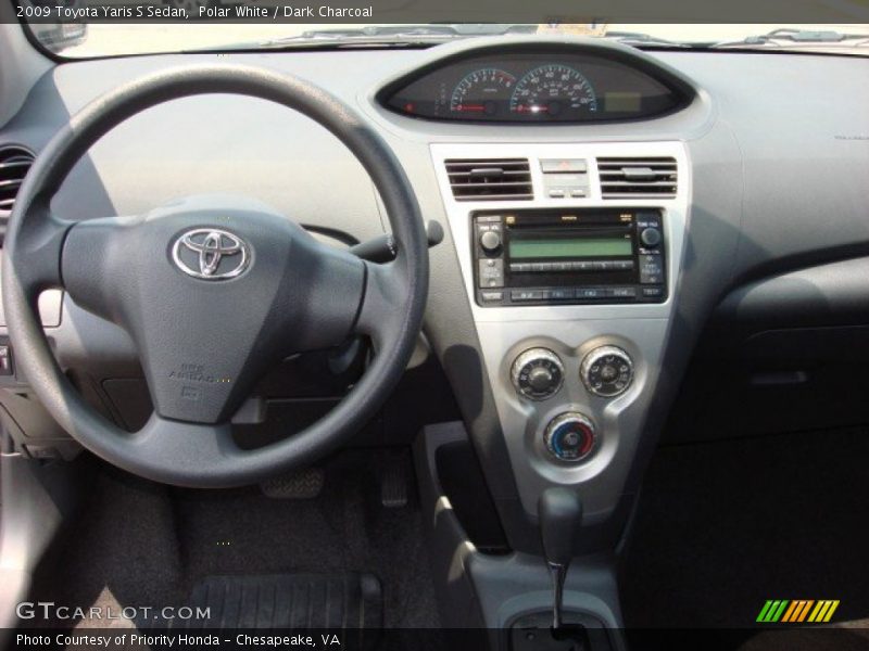Polar White / Dark Charcoal 2009 Toyota Yaris S Sedan