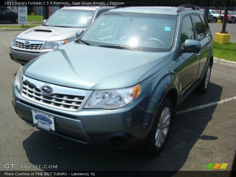 Sage Green Metallic / Platinum 2011 Subaru Forester 2.5 X Premium