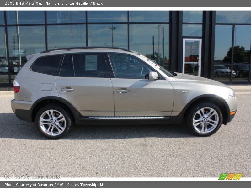 Platinum Bronze Metallic / Black 2008 BMW X3 3.0si