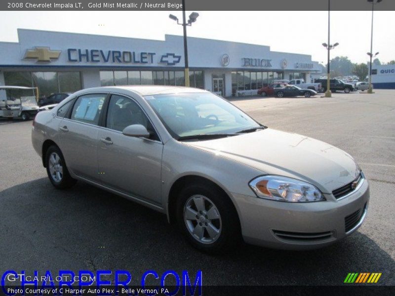 Gold Mist Metallic / Neutral Beige 2008 Chevrolet Impala LT