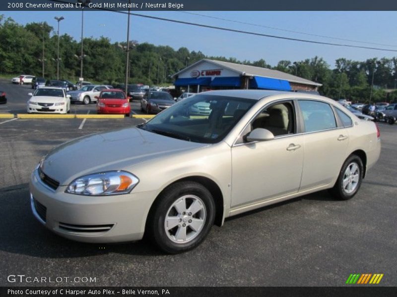 Gold Mist Metallic / Neutral Beige 2008 Chevrolet Impala LT