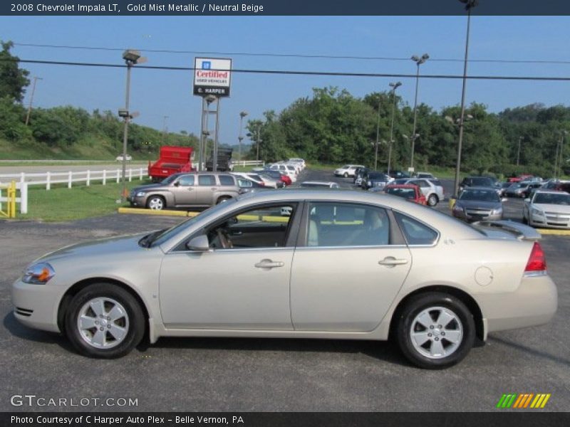 Gold Mist Metallic / Neutral Beige 2008 Chevrolet Impala LT