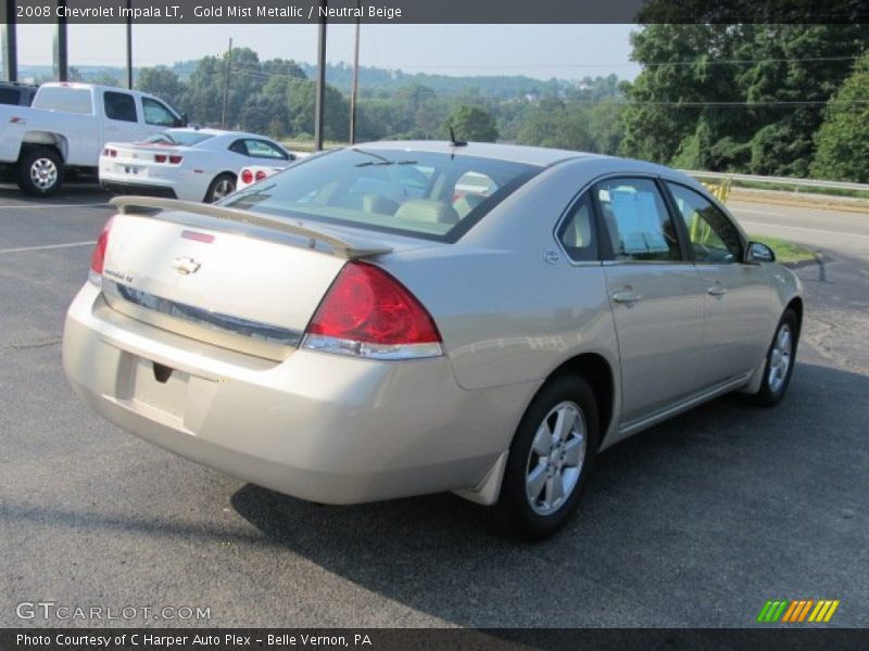 Gold Mist Metallic / Neutral Beige 2008 Chevrolet Impala LT