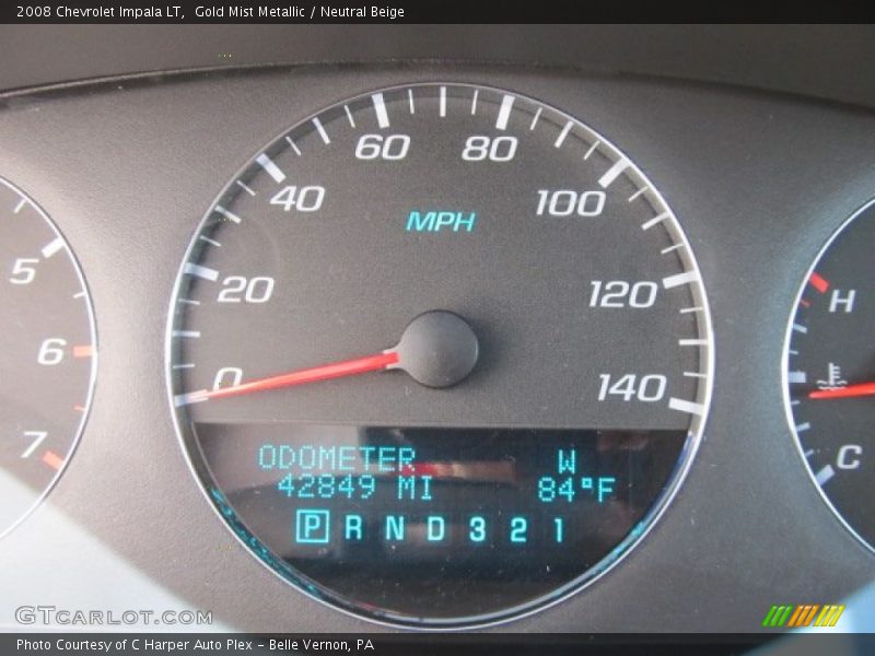 Gold Mist Metallic / Neutral Beige 2008 Chevrolet Impala LT