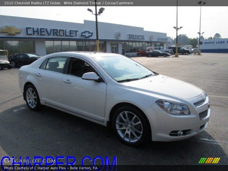 White Diamond Tricoat / Cocoa/Cashmere 2010 Chevrolet Malibu LTZ Sedan
