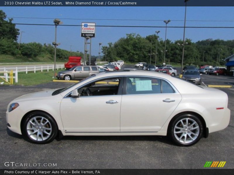 White Diamond Tricoat / Cocoa/Cashmere 2010 Chevrolet Malibu LTZ Sedan