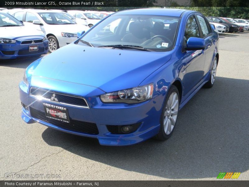 Octane Blue Pearl / Black 2009 Mitsubishi Lancer GTS