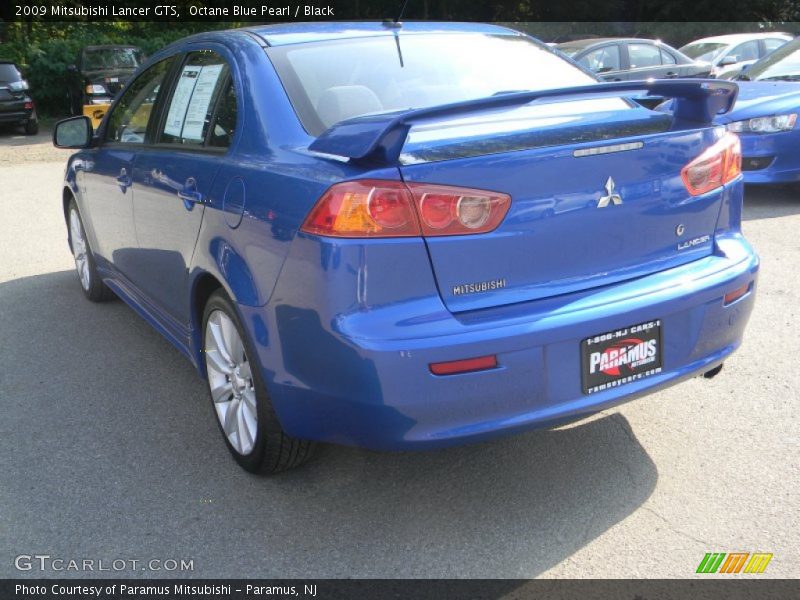 Octane Blue Pearl / Black 2009 Mitsubishi Lancer GTS