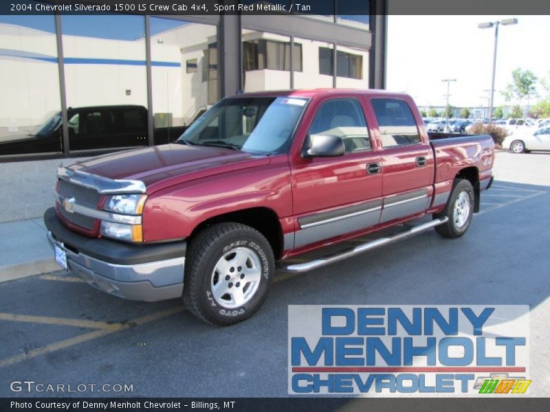 Sport Red Metallic / Tan 2004 Chevrolet Silverado 1500 LS Crew Cab 4x4