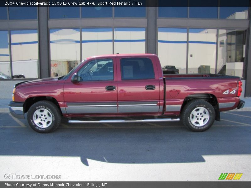 Sport Red Metallic / Tan 2004 Chevrolet Silverado 1500 LS Crew Cab 4x4