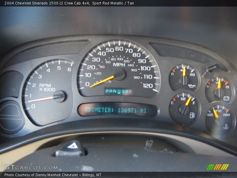 Sport Red Metallic / Tan 2004 Chevrolet Silverado 1500 LS Crew Cab 4x4