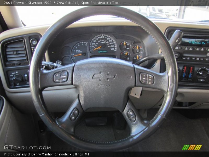 Sport Red Metallic / Tan 2004 Chevrolet Silverado 1500 LS Crew Cab 4x4