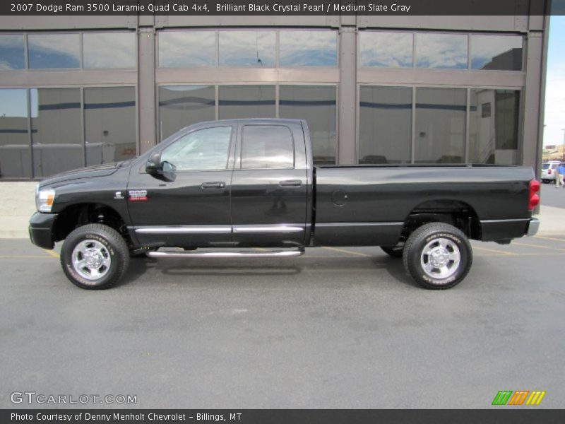  2007 Ram 3500 Laramie Quad Cab 4x4 Brilliant Black Crystal Pearl