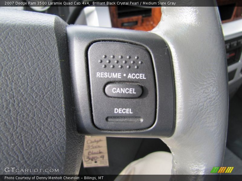Brilliant Black Crystal Pearl / Medium Slate Gray 2007 Dodge Ram 3500 Laramie Quad Cab 4x4