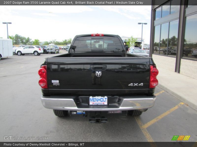 Brilliant Black Crystal Pearl / Medium Slate Gray 2007 Dodge Ram 3500 Laramie Quad Cab 4x4