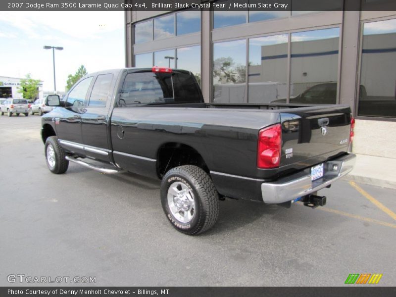 Brilliant Black Crystal Pearl / Medium Slate Gray 2007 Dodge Ram 3500 Laramie Quad Cab 4x4