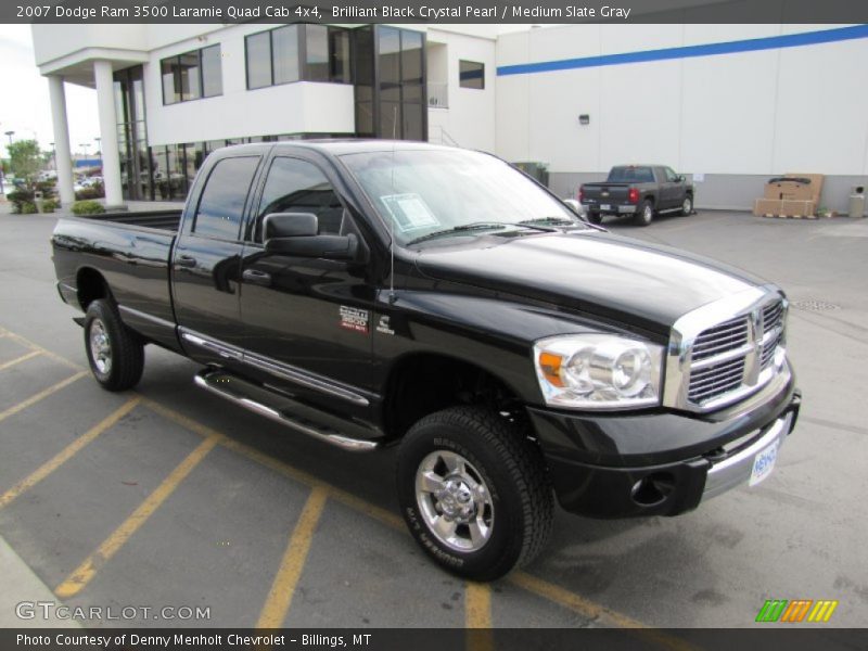 Brilliant Black Crystal Pearl / Medium Slate Gray 2007 Dodge Ram 3500 Laramie Quad Cab 4x4