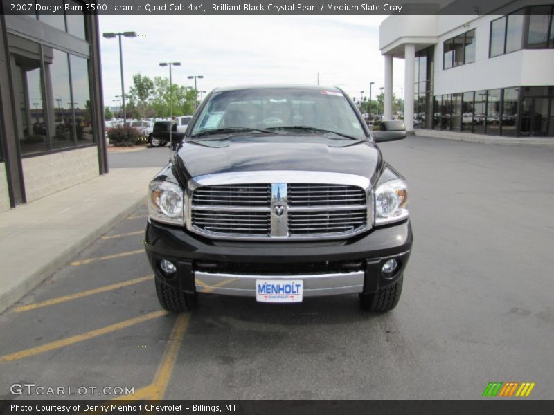 Brilliant Black Crystal Pearl / Medium Slate Gray 2007 Dodge Ram 3500 Laramie Quad Cab 4x4