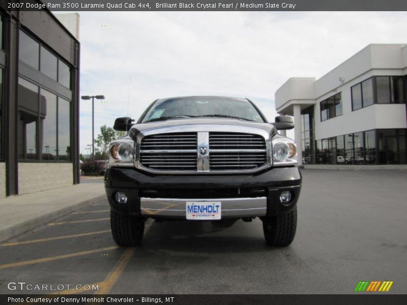 Brilliant Black Crystal Pearl / Medium Slate Gray 2007 Dodge Ram 3500 Laramie Quad Cab 4x4