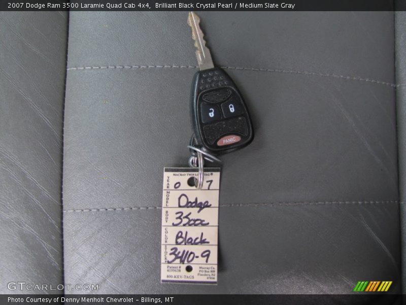 Brilliant Black Crystal Pearl / Medium Slate Gray 2007 Dodge Ram 3500 Laramie Quad Cab 4x4