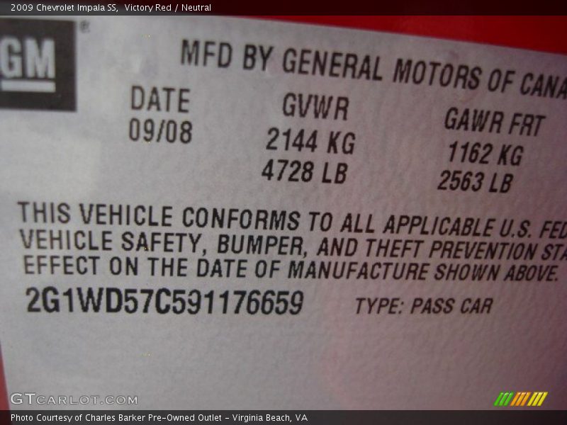 Victory Red / Neutral 2009 Chevrolet Impala SS