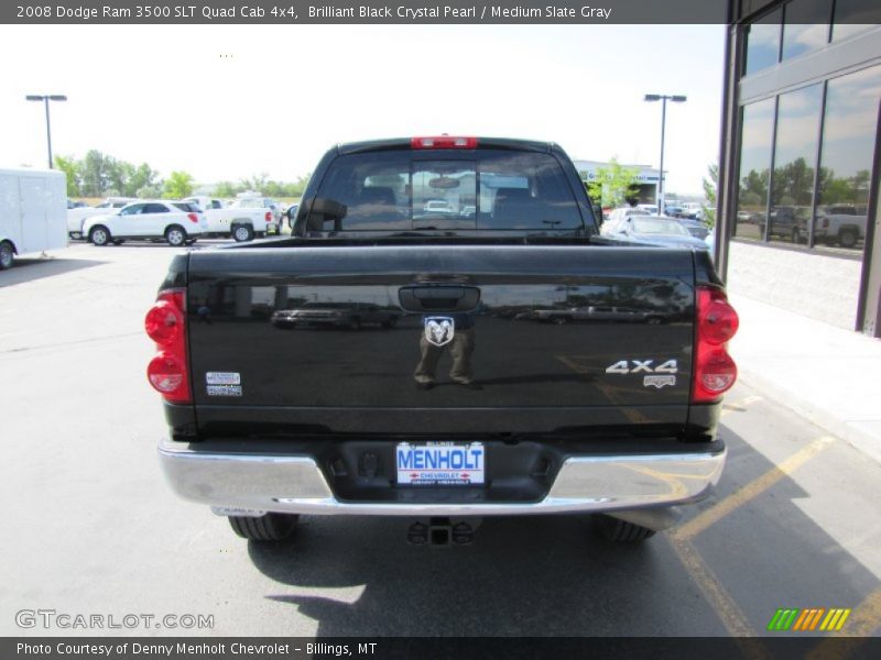 Brilliant Black Crystal Pearl / Medium Slate Gray 2008 Dodge Ram 3500 SLT Quad Cab 4x4