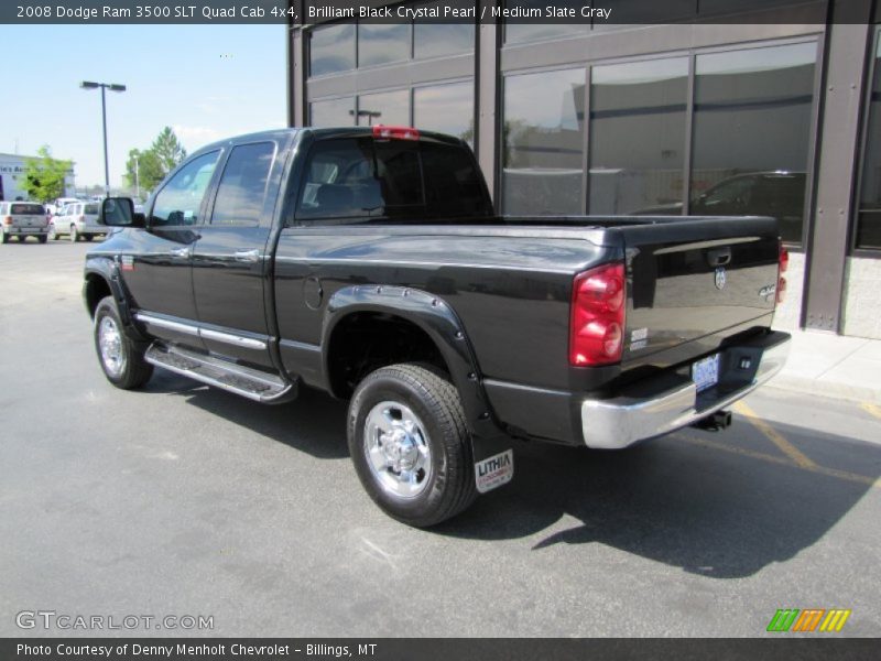 Brilliant Black Crystal Pearl / Medium Slate Gray 2008 Dodge Ram 3500 SLT Quad Cab 4x4