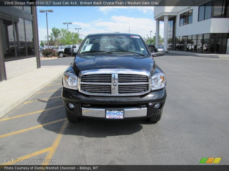 Brilliant Black Crystal Pearl / Medium Slate Gray 2008 Dodge Ram 3500 SLT Quad Cab 4x4