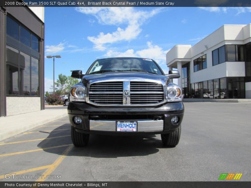 Brilliant Black Crystal Pearl / Medium Slate Gray 2008 Dodge Ram 3500 SLT Quad Cab 4x4