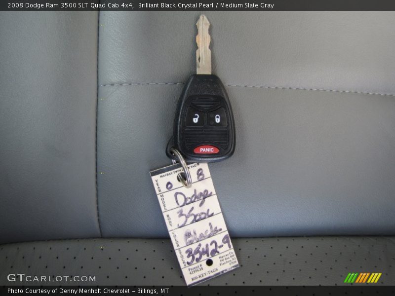 Brilliant Black Crystal Pearl / Medium Slate Gray 2008 Dodge Ram 3500 SLT Quad Cab 4x4