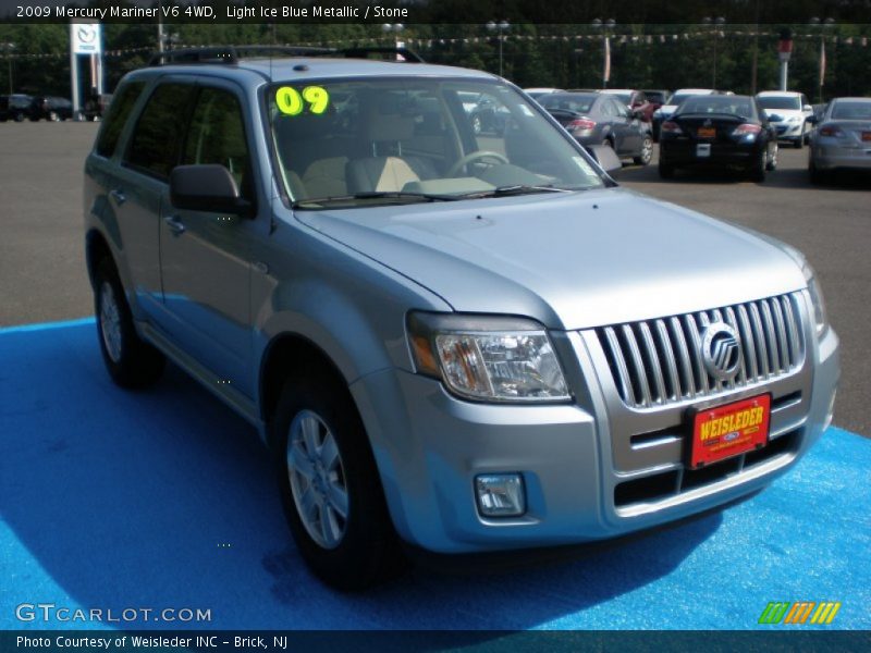 Light Ice Blue Metallic / Stone 2009 Mercury Mariner V6 4WD