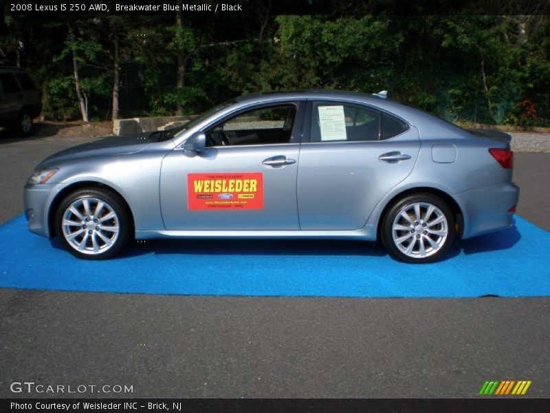 Breakwater Blue Metallic / Black 2008 Lexus IS 250 AWD