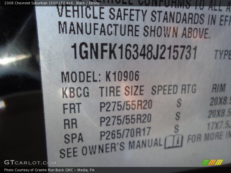 Black / Ebony 2008 Chevrolet Suburban 1500 LTZ 4x4
