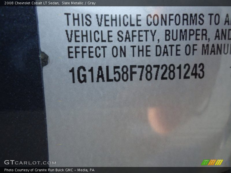 Slate Metallic / Gray 2008 Chevrolet Cobalt LT Sedan