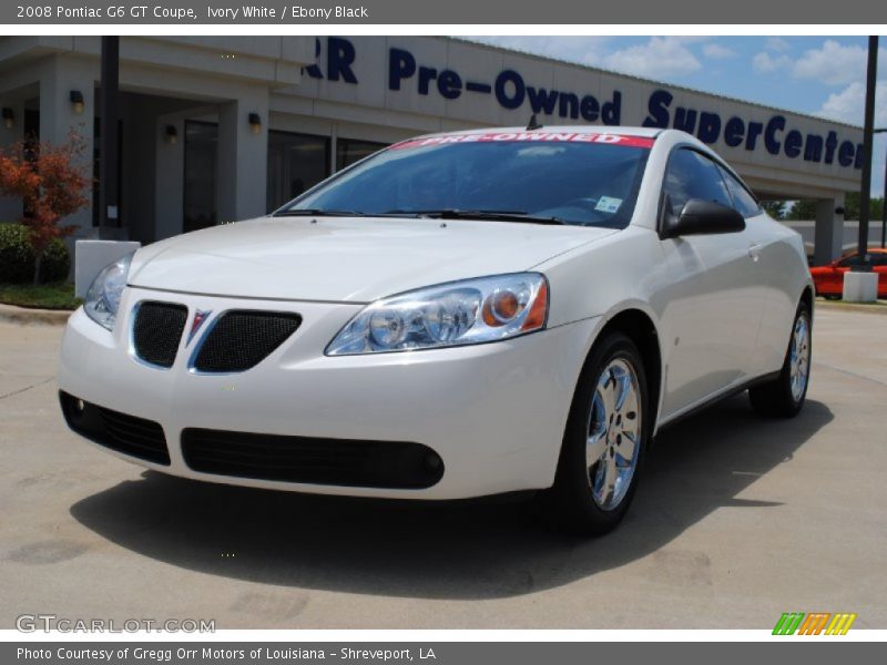 Ivory White / Ebony Black 2008 Pontiac G6 GT Coupe