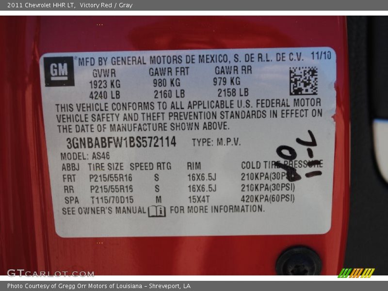Victory Red / Gray 2011 Chevrolet HHR LT