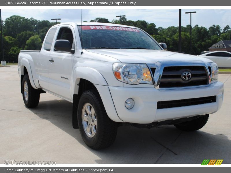 Super White / Graphite Gray 2009 Toyota Tacoma V6 PreRunner Access Cab
