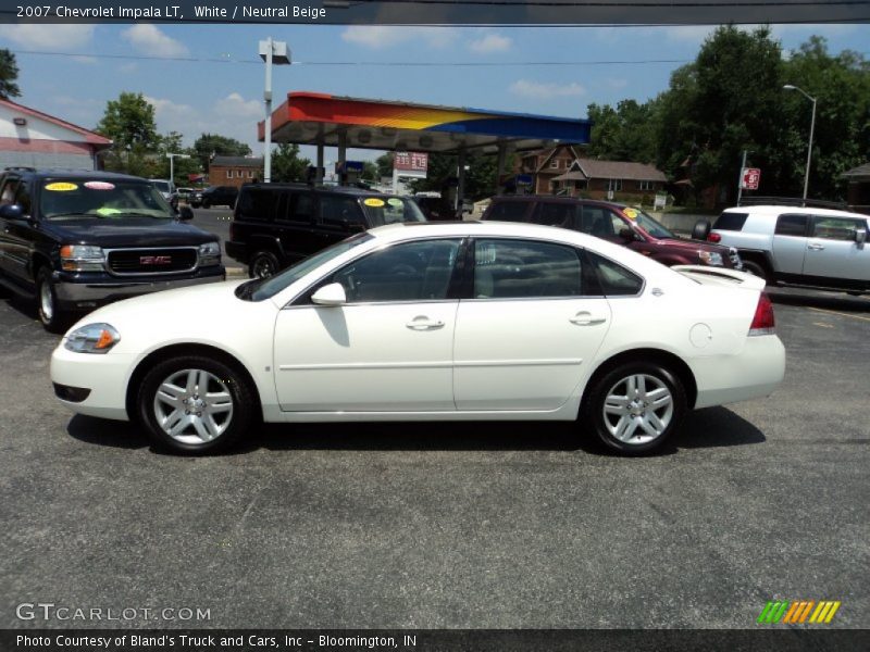 White / Neutral Beige 2007 Chevrolet Impala LT
